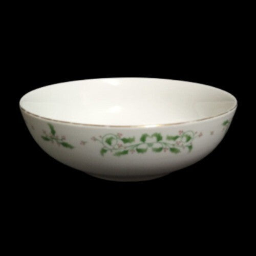 Gibson Designs HOLIDAY CHARM 2-Soup/Cereal Bowls 5 7/8" D Holly & Berries