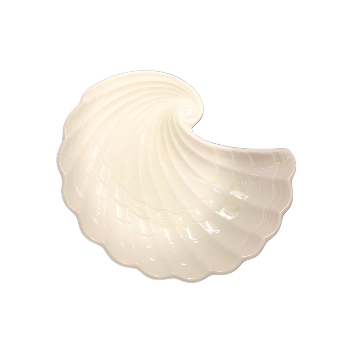 Vintage SHAFFORD Original 4-White Seashell Shaped Dish Plates Ceramic Trinket