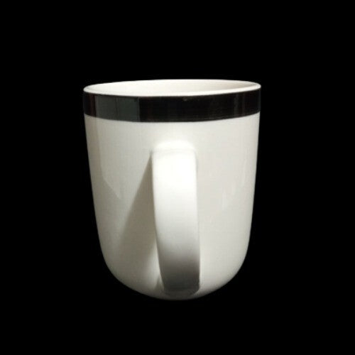 Gibson Designs BASIC LIVING III BLACK 4-Mug 8 Oz Black Band Coffee Tea Ceramic