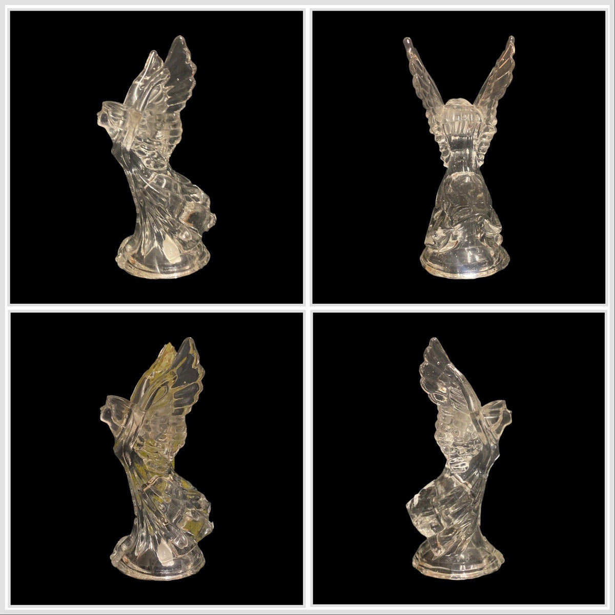 Vintage BIERDEMANN Candle Holder 2-Crystal Glass Angel Candlestick