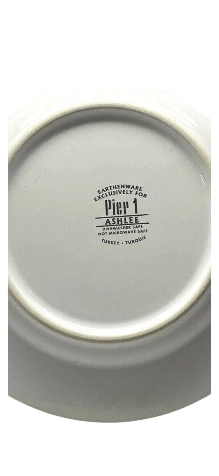 Pier 1 Ashlee Earthenware Set Of 5 Salad Dessert Pates 8 5/8" D White Turkey
