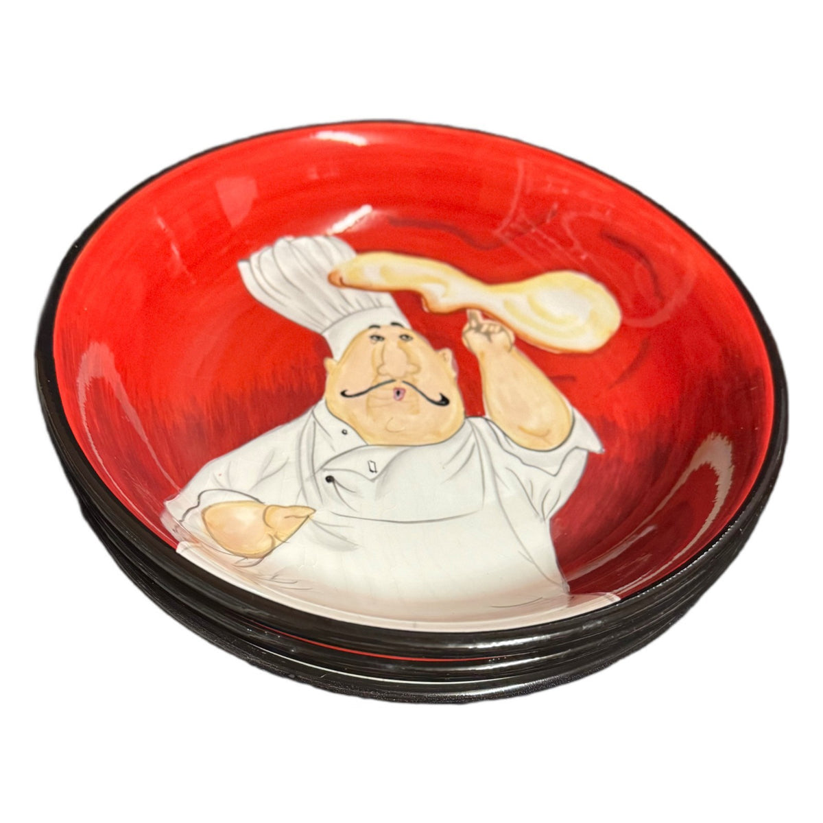 Set of 3 Certified International Chef Bowls 9” Tracy Flickinger Red