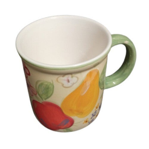 Gibson Designs FRUIT GROVE 3-Mugs Apples Pears 12 Oz Fruit & Flowers Coffee Cup