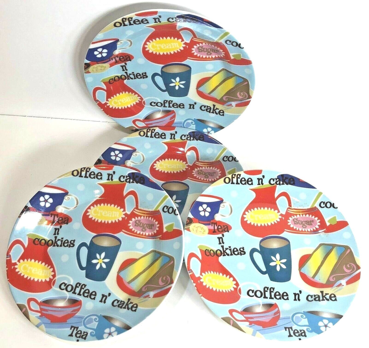 Set of 4 Dessert Plates By Porcelain Treasures Collection