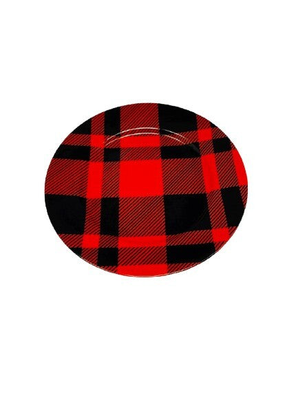 Rare FITZ & FLOYD  Black & Red Plaid Fine Porcelain FF.269 Dinnerware Collection