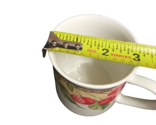 Gibson Designs FRUIT GROVE 6-Cups & 6-Saucers Peaches Cherries Grapes Tea Coffee