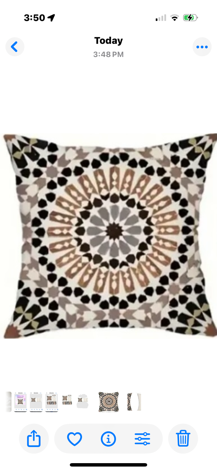 2-Pc Moroccan Mandala Geometric Cushion Covers Boho Linen Blend 17x17 Neutral