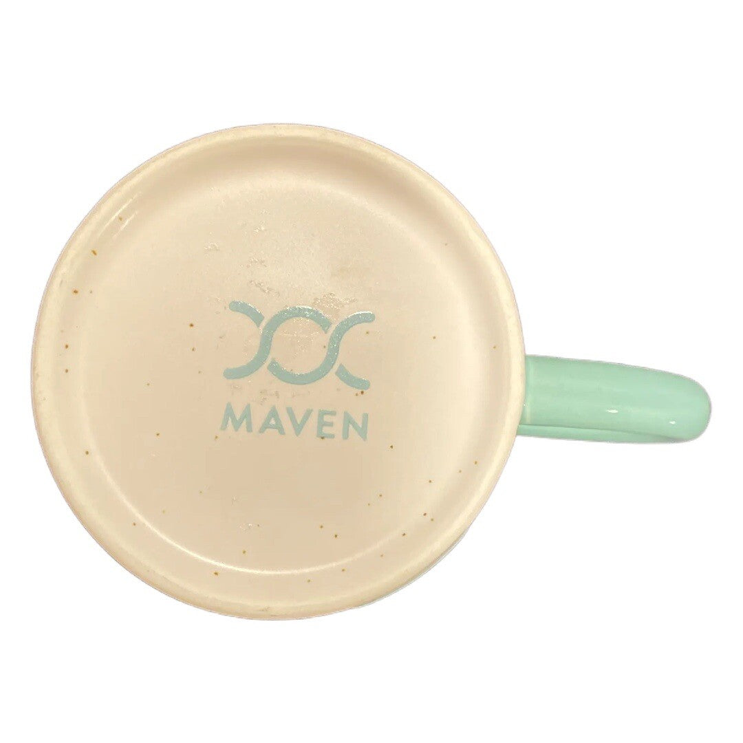 Maven Ceramic Coffee Mug Teal Art Deco Speckles 7 Oz. Tea Milk Chocolate Cup