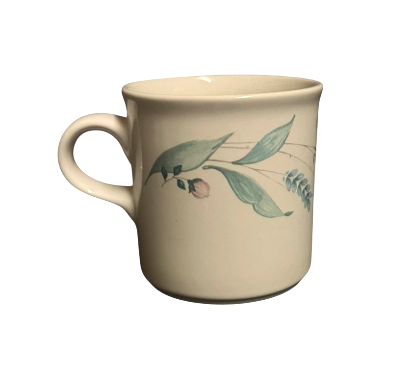 Pfaltzgraff April Coffee Mugs Cups Set of 5 Stoneware Floral Vintage USA