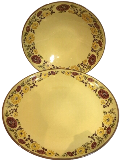 Taylor Smith & Taylor Indian Summer Platter 13” & Vegetable Bowl 10” USA Set