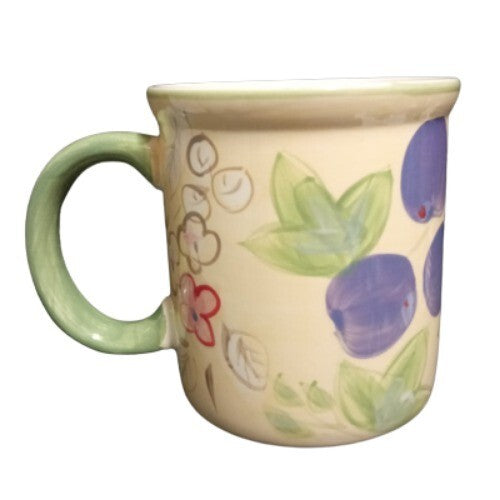Gibson Designs FRUIT GROVE 3-Mugs Apples Pears 12 Oz Fruit & Flowers Coffee Cup