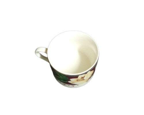 Gibson Designs Magnolia Bloom • Set of 4 Cups & Saucers • Floral Ceramic