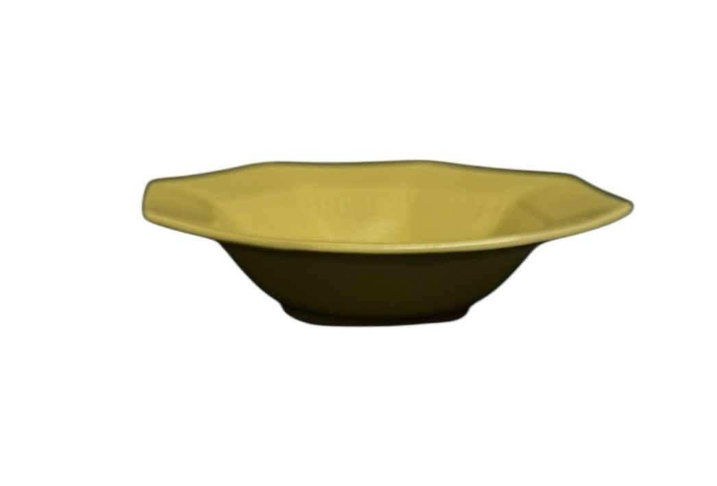 Independence Ironstone Castleton Yellow Fruit Bowls Set 3 Octagon 5 3/4" D Japan