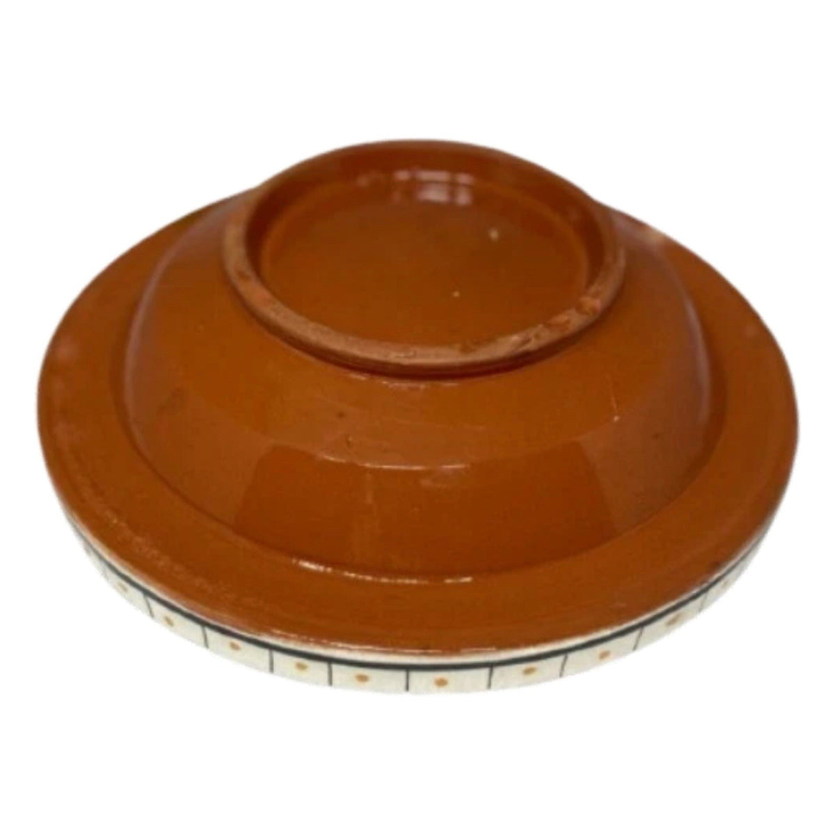 Handmade Moroccan Bhar Orange Pasta Bowl 9.5/8” Tagine Style Terracotta No Lid