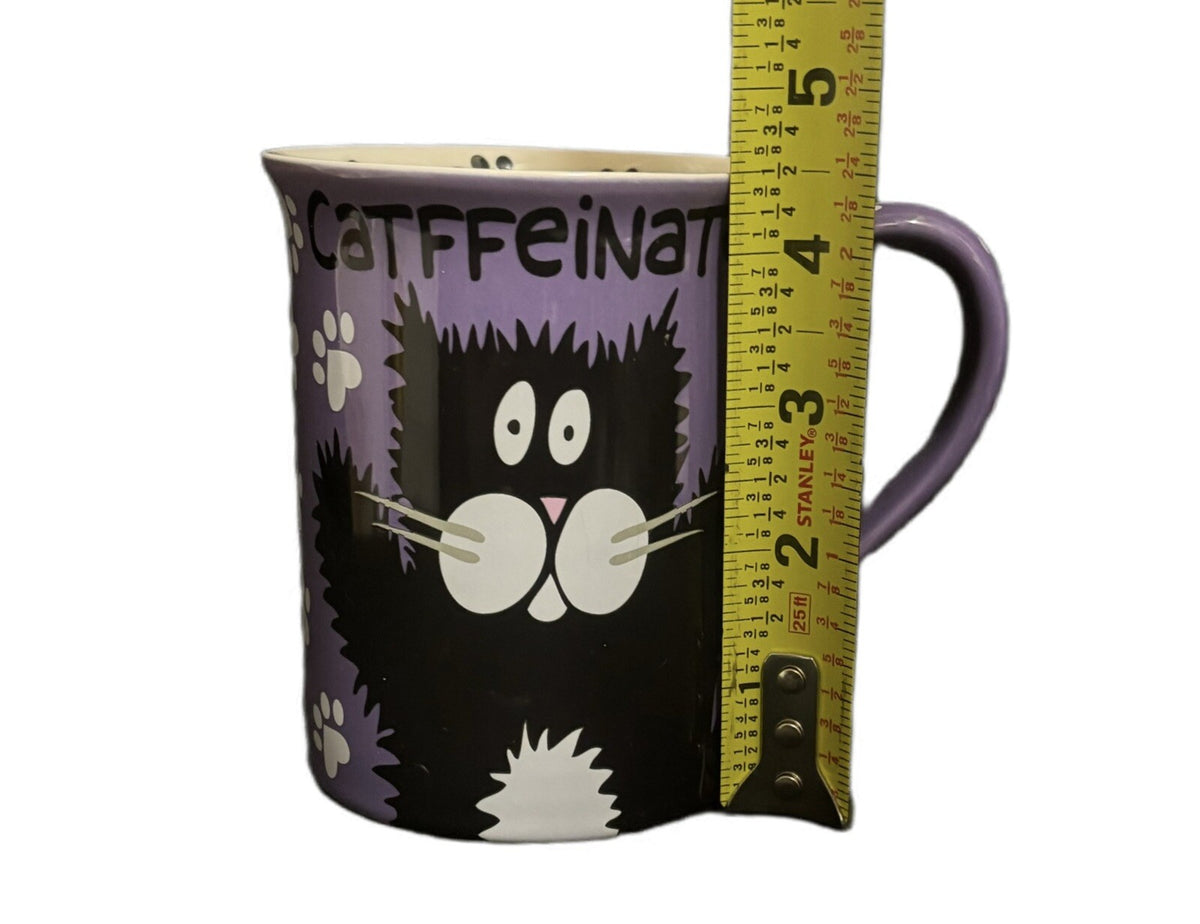 Lorrie Veasey Mug Cat Our Name Is Mud  16 Oz Kitty Coffee Tea Cup DECATFFEINATED