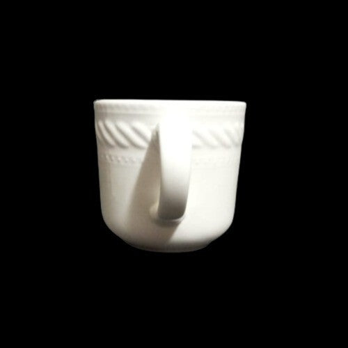Gibson IMPERIAL BRAID Coffee Cup and Saucer 8oz  Embossed White Rope Dots