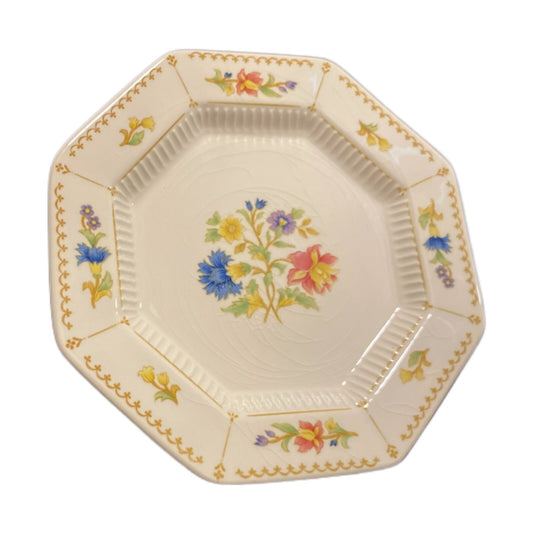 Nikko Classic Collection MAGENTA 4-Bread & Butter Plates Octagonal Floral Japan