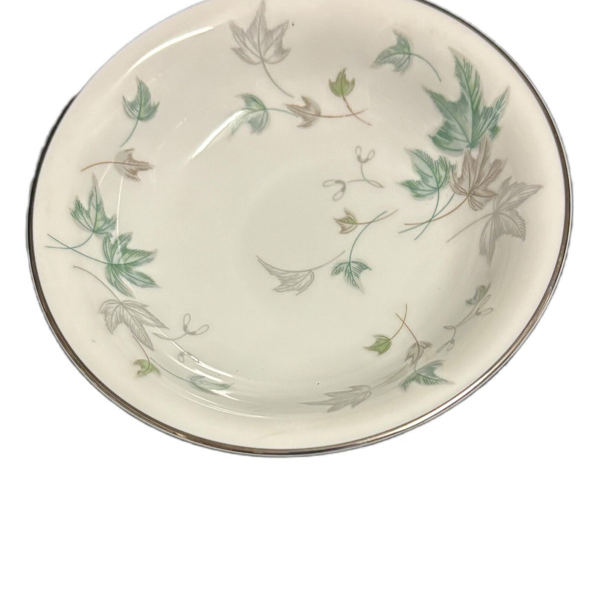 Noritake Greenwood 4-Fruit Bowls Berry Condiment Silver Trim Leaves Japan 5769
