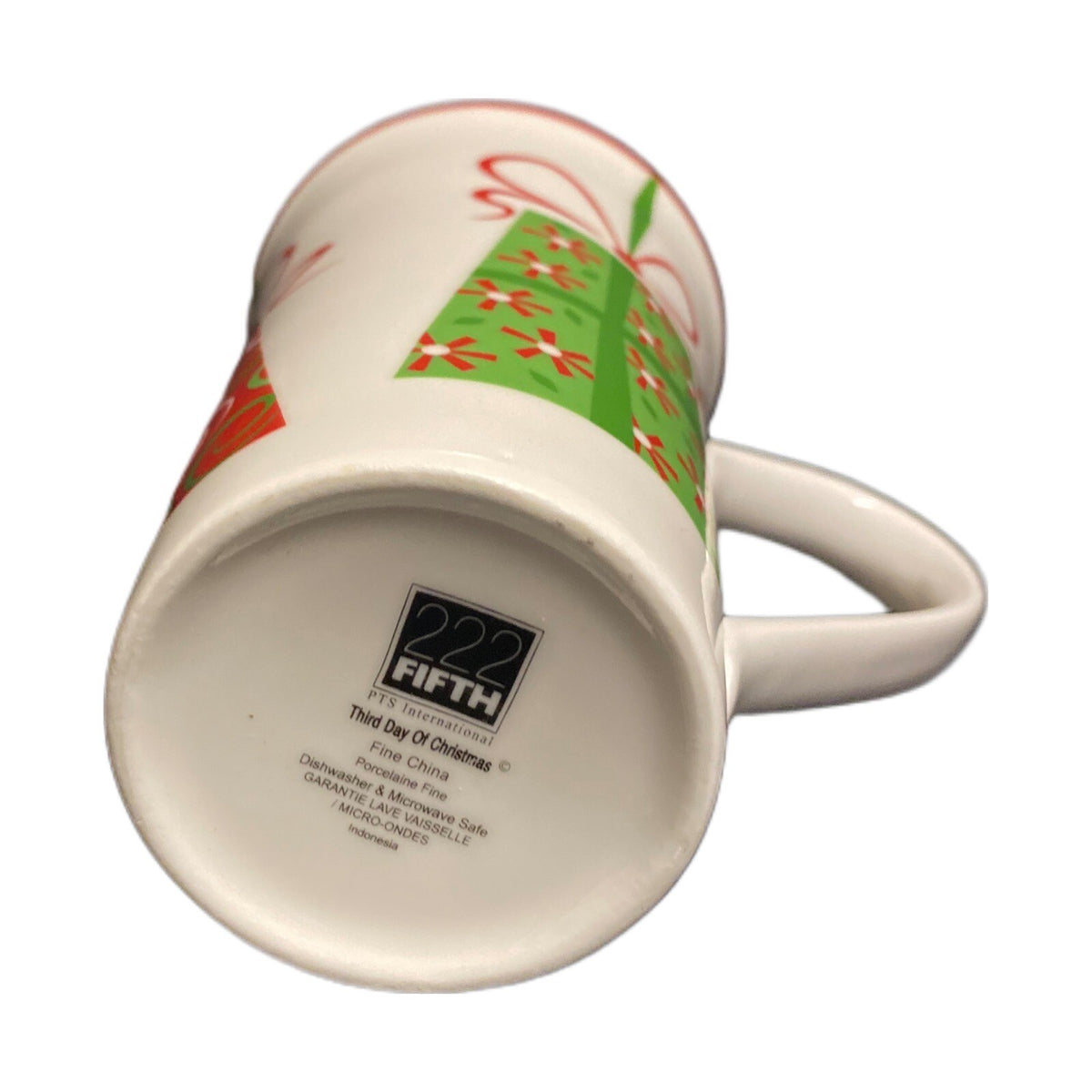 222 Fifth Latte Mug THIRD DAY OF CHRISTMAS Coffee Tea Gifts Tall Cup  16 Oz