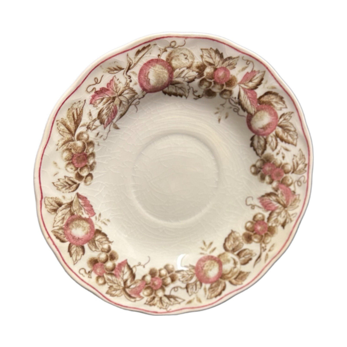 Double Phoenix INDIAN SUMMER 4-Saucers Iron Stone Round Scalloped Fruit Dish