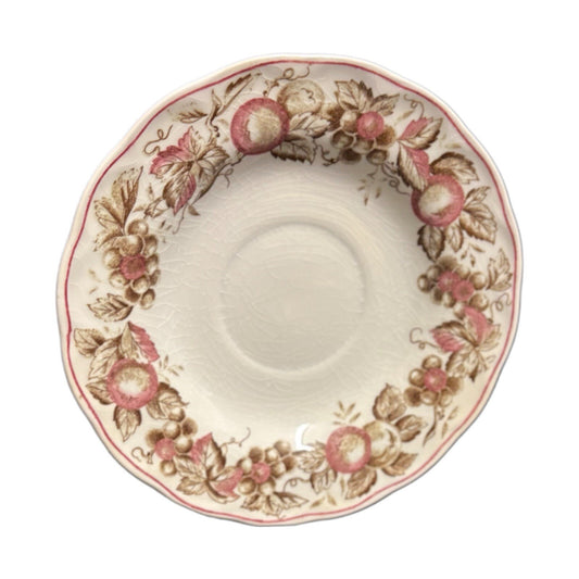 Double Phoenix INDIAN SUMMER 4-Saucers Iron Stone Round Scalloped Fruit Dish