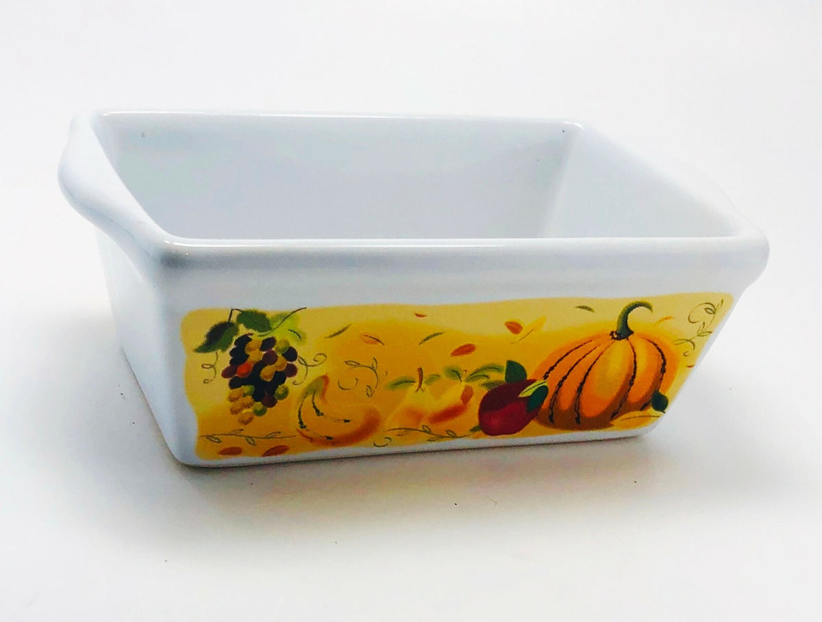 Bakeware Baking Pan Mini Loaf Bread Cake Rectangular Autumn Stoneware Collection