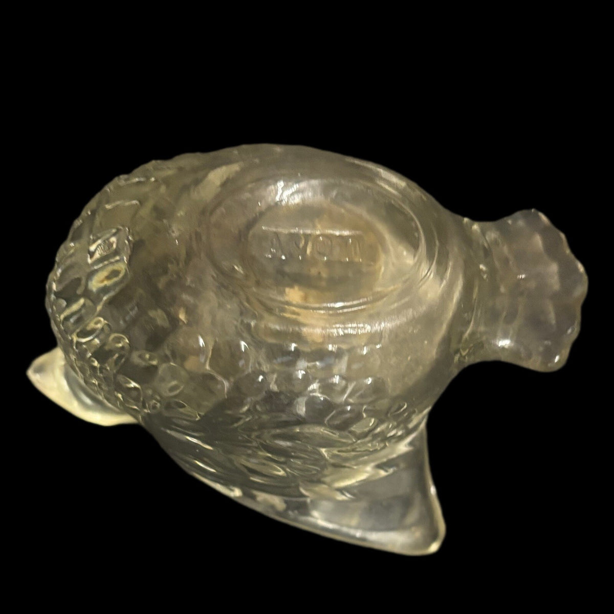 Avon Clear Glass Swan Votive Tea Light Used Vintage
