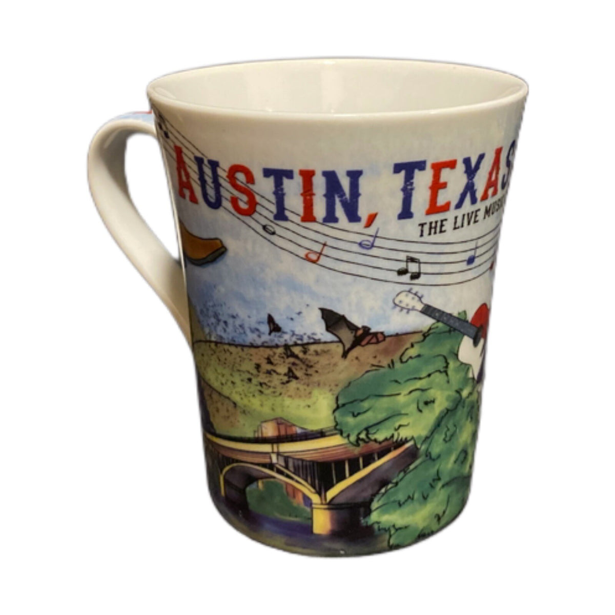 PCF Souvenir AUSTIN TEXAS The Postcard Factory Coffee Mug The Life Music Capital
