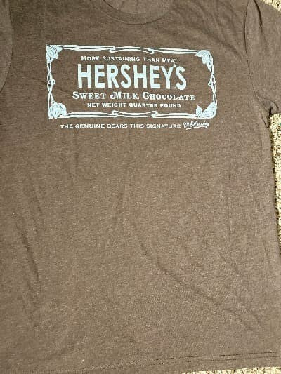 Hershey’s Sweet Milk Chocolate Graphic T-Shirt Brown Mens M Vintage Logo Tee