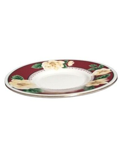 Gibson Designs Magnolia Bloom • Set of 4 Cups & Saucers • Floral Ceramic