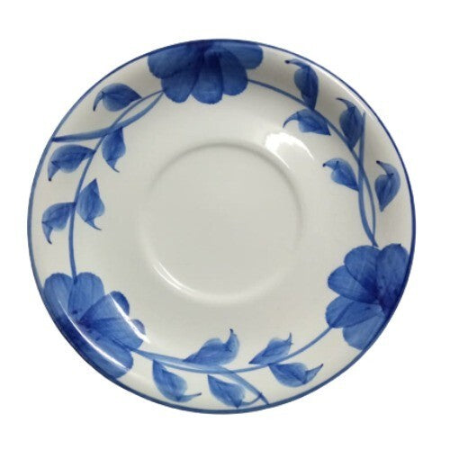 Gibson Designs LARKSPUR Cup & Saucer French Country Blue Flower 8 Oz Ceramic Set