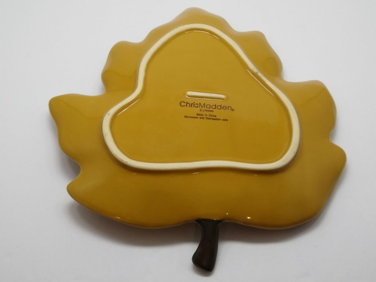 CHRIS MADDEN 4-Plates 1-Serving Platter Harvest Leaf Shaped JCP Home Autumn Set