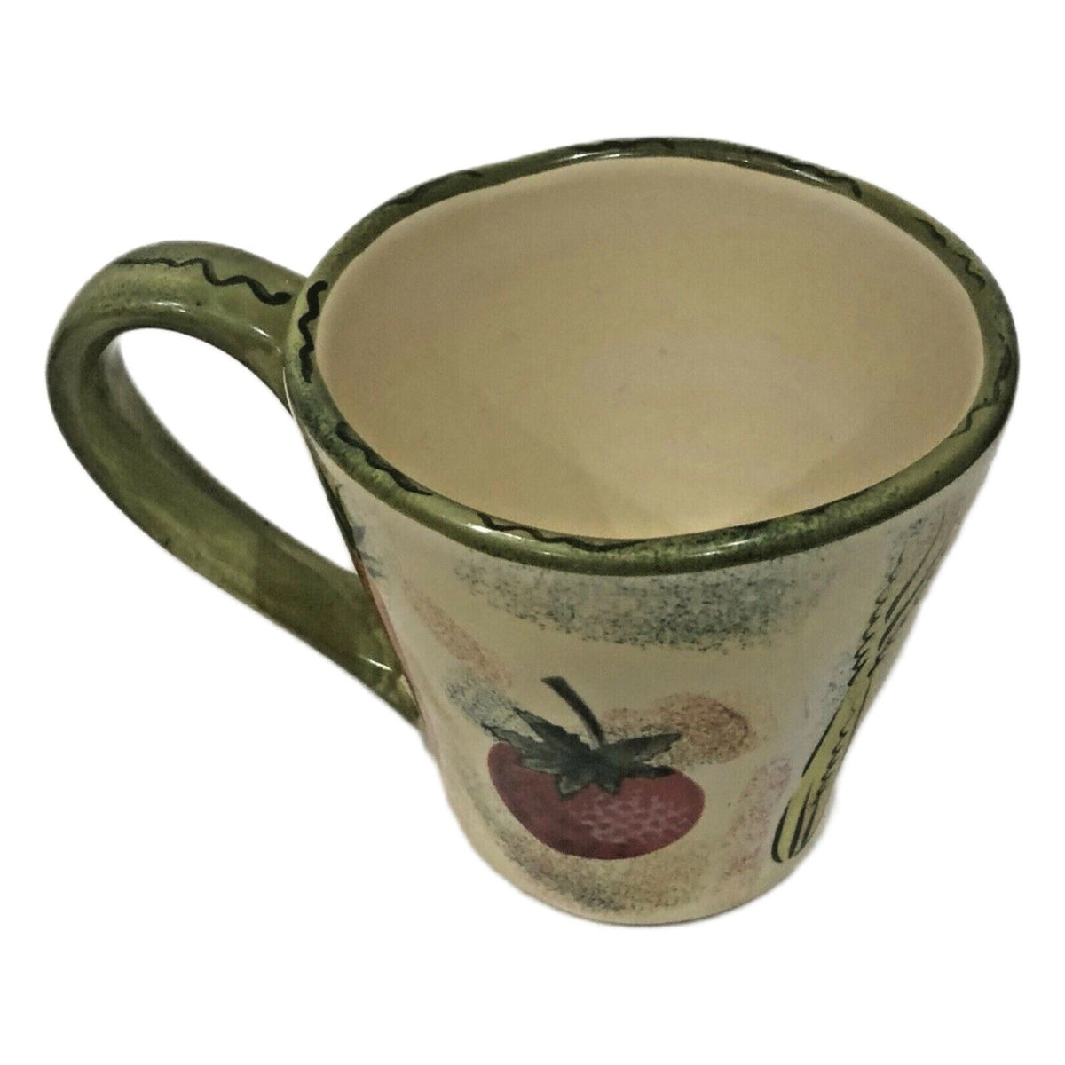 Home Tuscan Vegetables Mug • Stoneware Coffee Cup • Onion Tomato Design