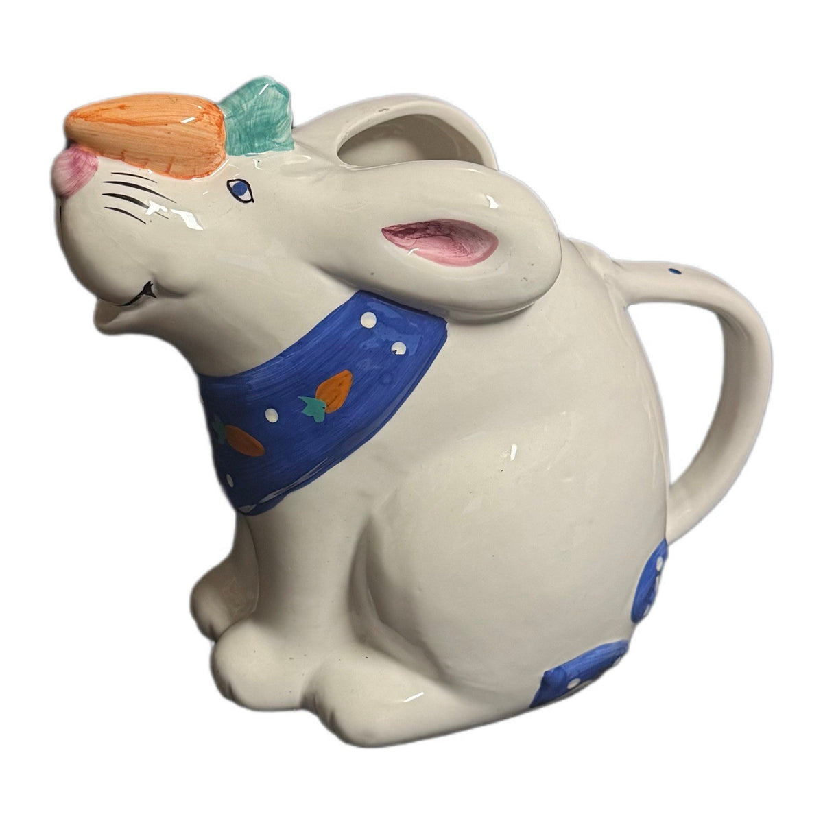 Coco Dowley Rabbit Pitcher 7” Ceramic Bunny Taiwan Juice Lemonade Easter Decor