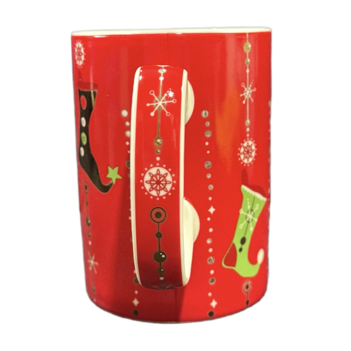 Starbucks Holiday Mug 2006 Christmas 14 oz Elf Shoe Red Snowflake Coffee Cup