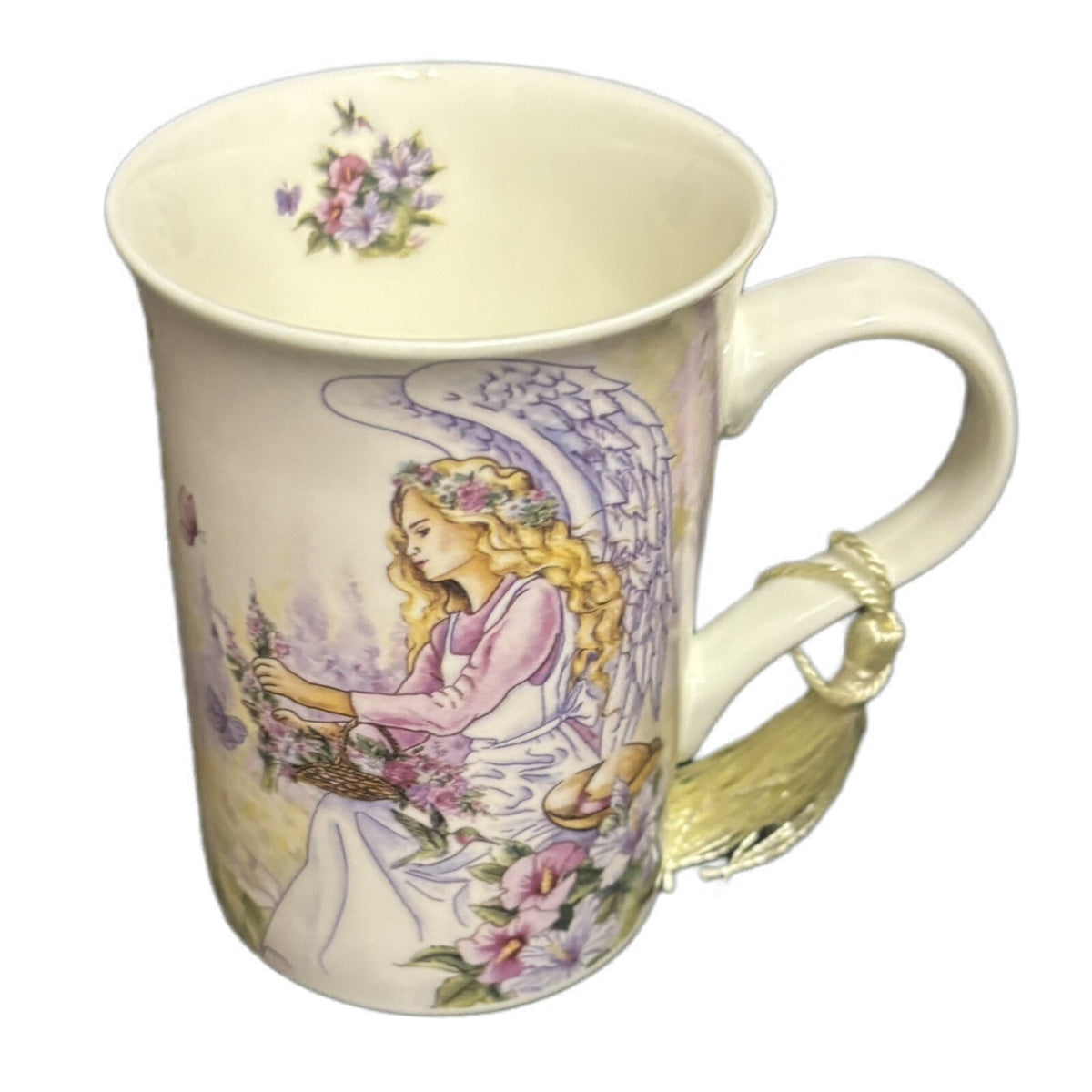 Angel Star Mug Porcelain Coffee Tea Flowers Butterflies Cup 2013 Designed in USA