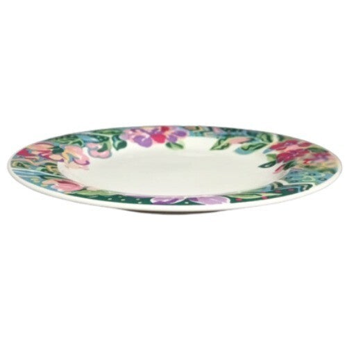 Vintage Gibson Designs PACIFIC 3-Dinner Plates Ceramic Pink Purple Flower