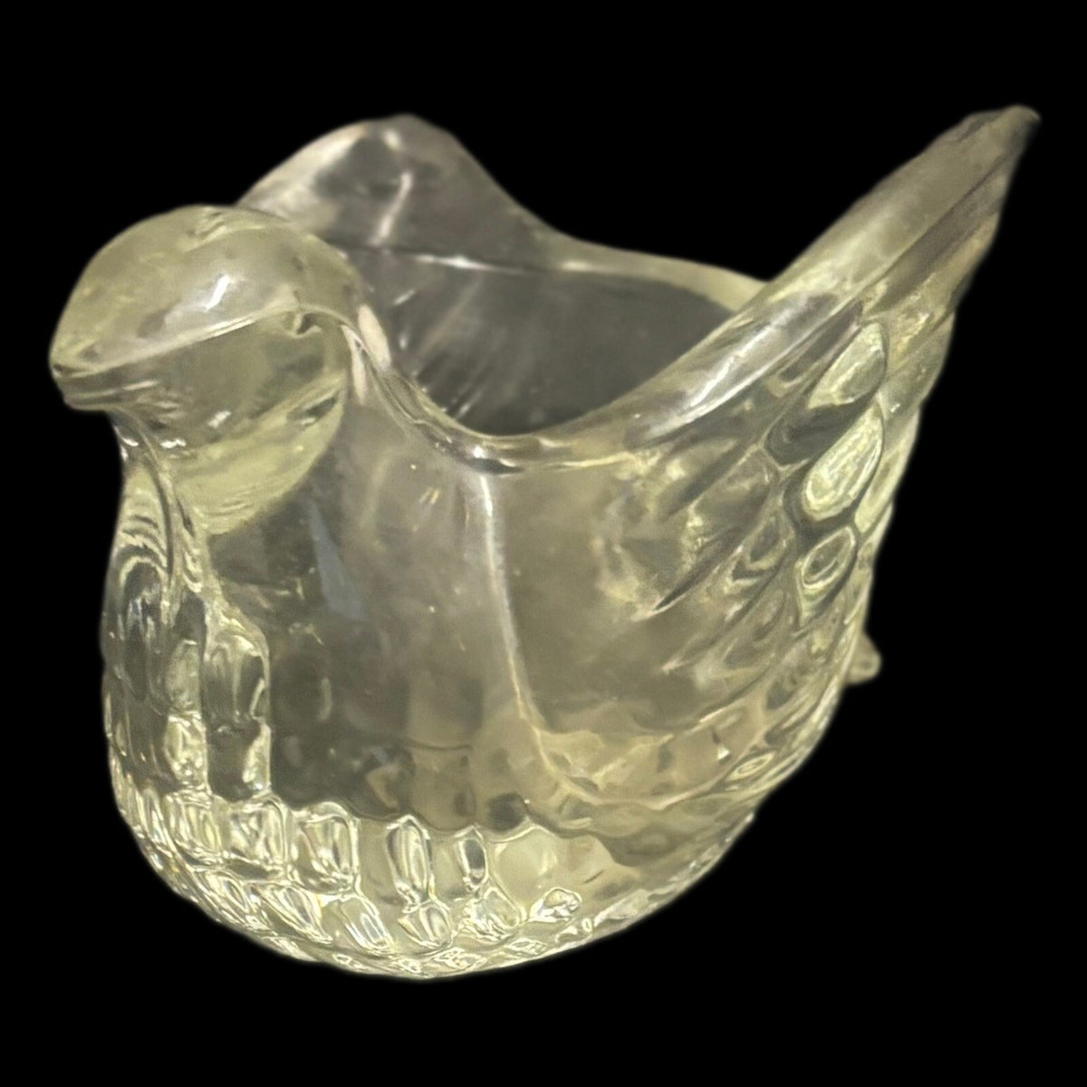 Avon Clear Glass Swan Votive Tea Light Used Vintage