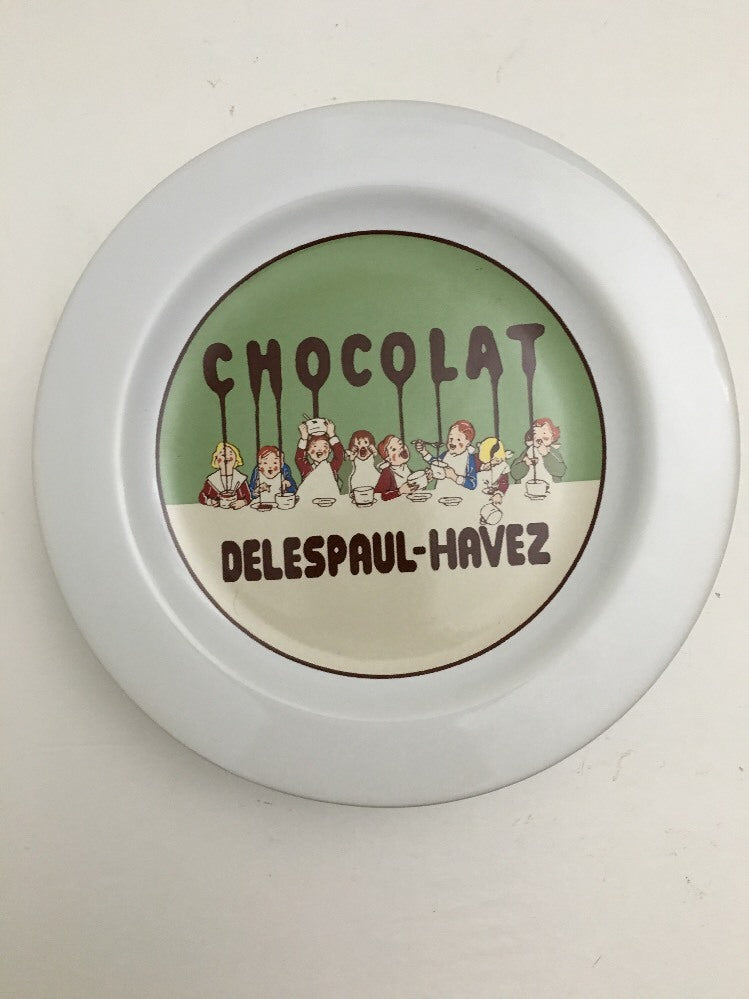 6-Pottery Barn CHOCOLATE Salad Plates Delespaul-Havez Ceramic Dessert Dish