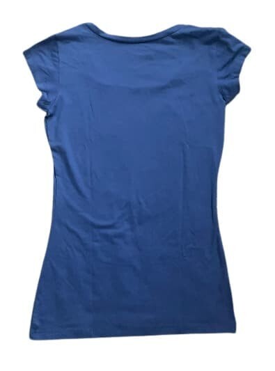Dots T-Shirt Forever Woman Blue Top Cap Sleeves SM. Floral