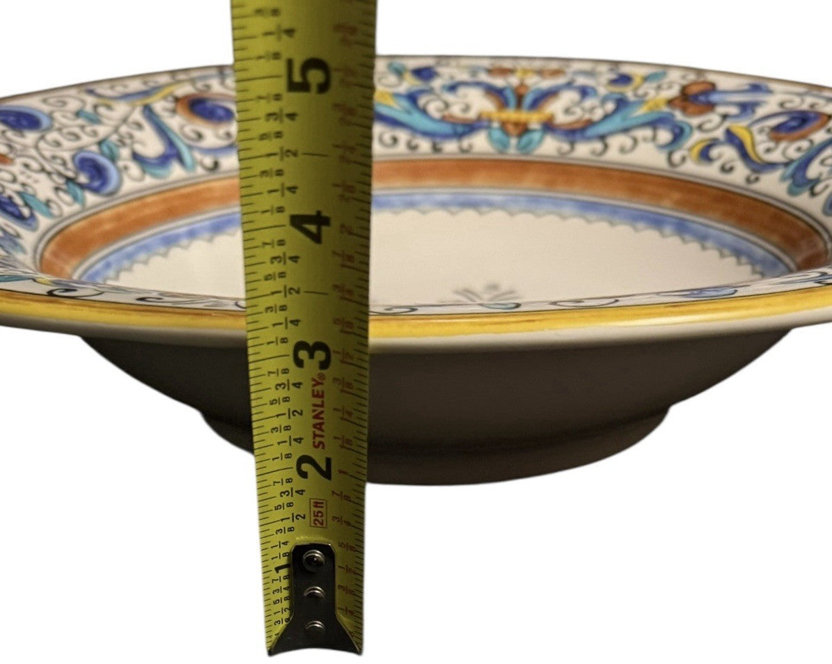Portugal Umbria 15 3/8”D Serving Bowl Hand Painted Blue Yellow Floral Ceramic