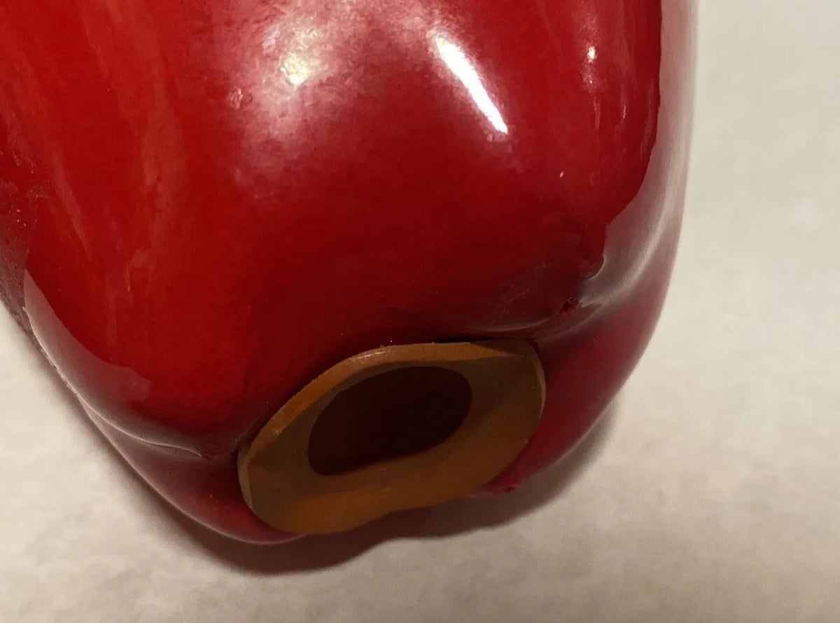 Rare Ceramic Potpourri Scent Aromatic Shaker Decorative Vanity Bath Red Apple