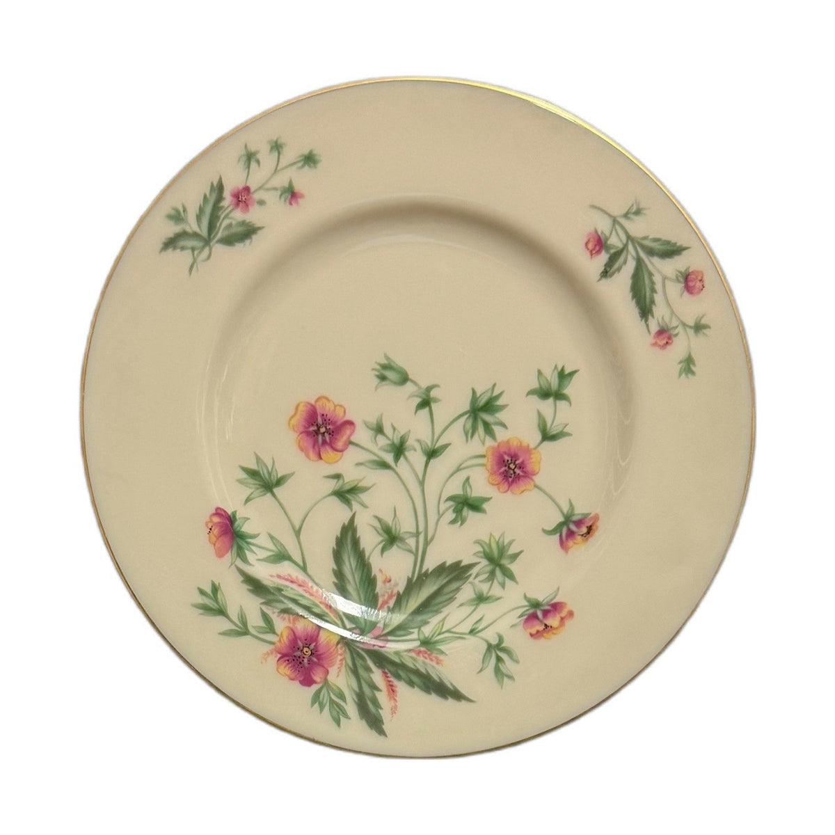Lenox Country Garden W-302 Set of 3 Bread & Butter Plates  USA Gold Trim