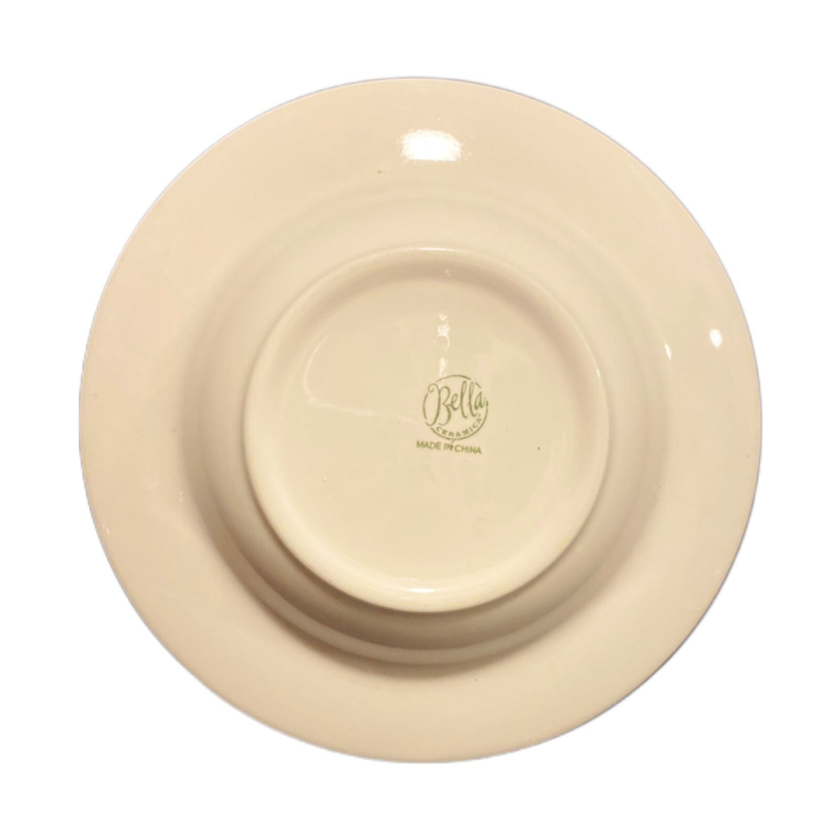 Bella Ceramica SEASHELL 4 Rimmed Soup Cereal or Pasta Bowls Blue Yellow Green
