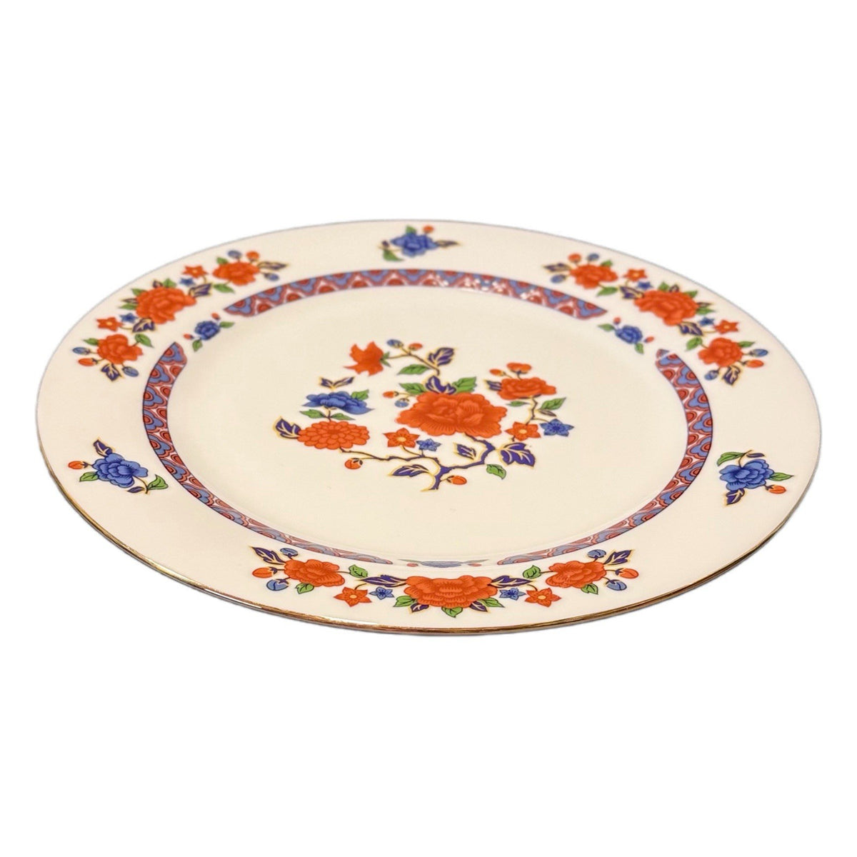 4 CROWN MING OLD IMARI Dinner Plates 10.5” Jian Shiang China Faded Gold Trim