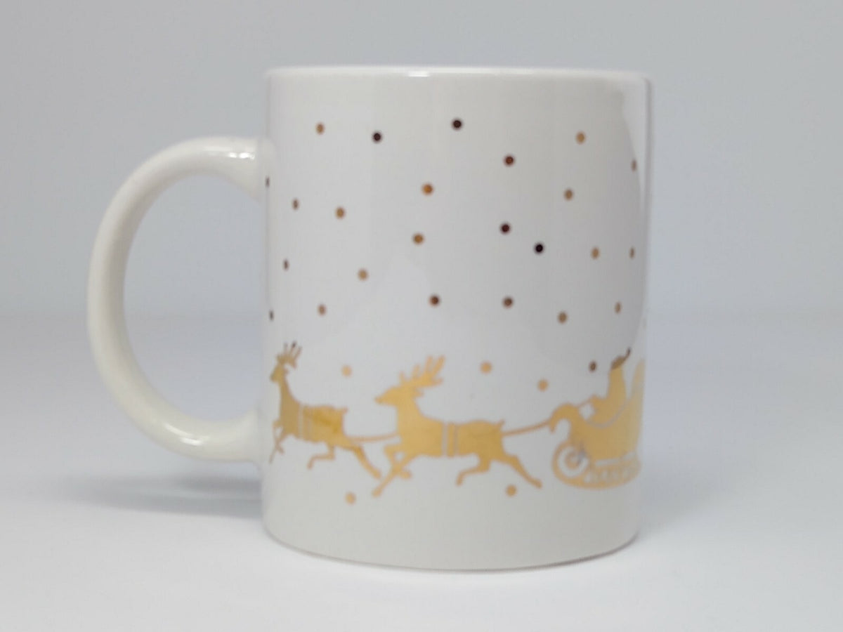 Studio Nova Mug GOLDEN CITY  White Gold Tea Cup Christmas Glassware Collection