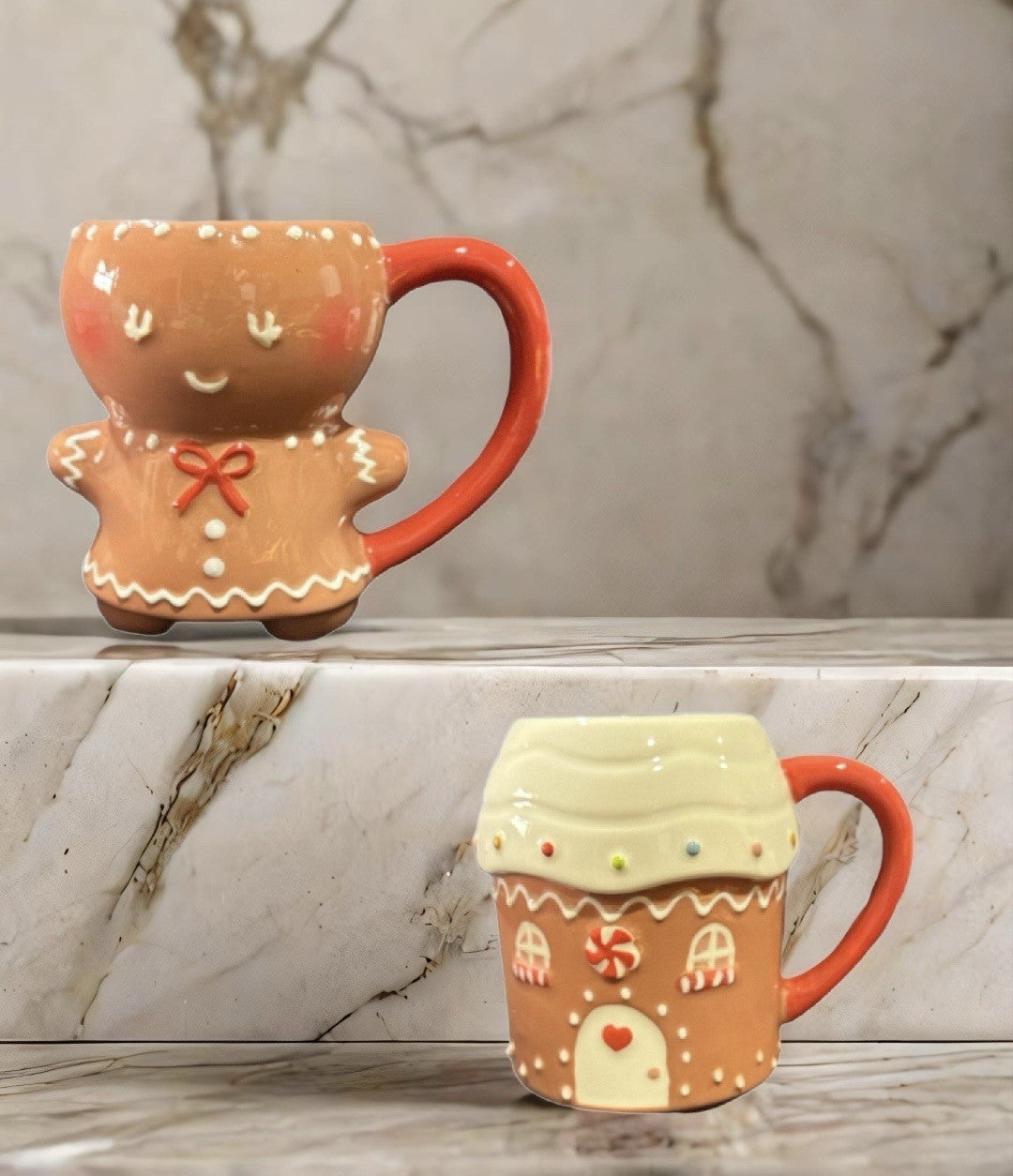 Set of 2 Threshold Target Gingerbread Mugs – Girl & House – Holiday Stoneware