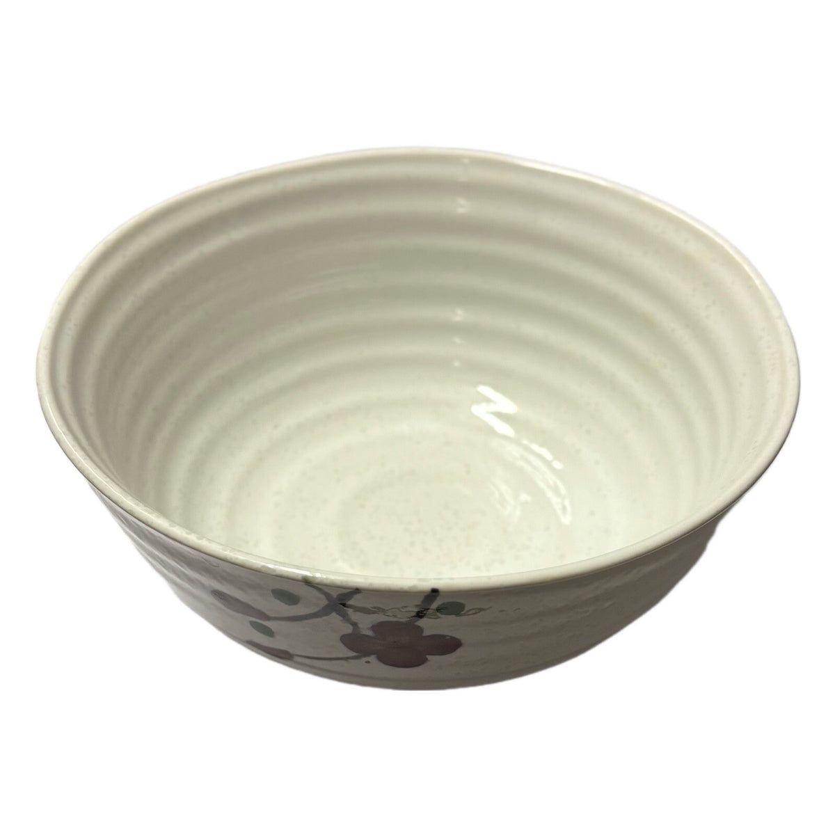 Vintage KoTo 7-Large Bowls Rice Noodle Soup Cups Ceramic Japan Red Blossom