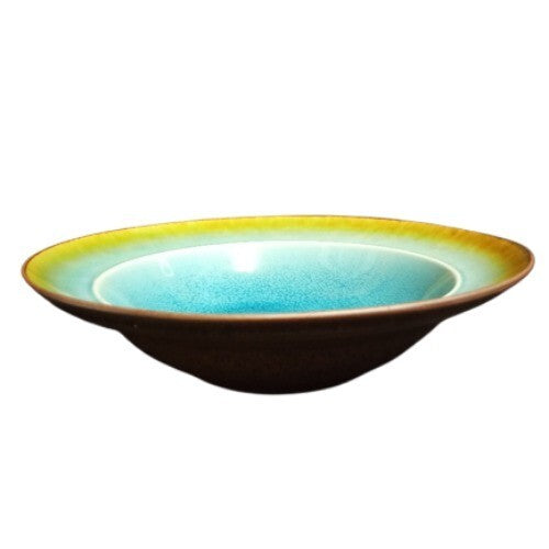 Gibson Designs EARTH RETREAT TURQUOISE Soup/Cereal Bowl 8 ¾” D Turquoise Green