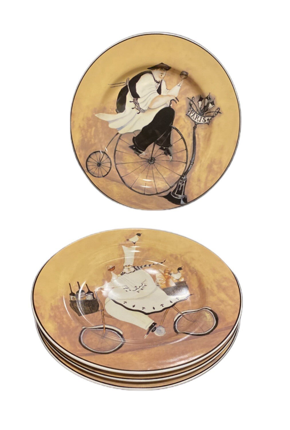 Sakura CHEFS TO GO 4 Salad Plates JENNIFER GARAND Stoneware Dessert Dinnerware